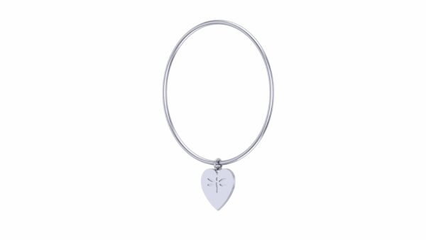 The Silver Bangle with Heart Charm